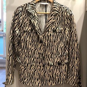 Elliott Lauren Sporty Zebra Print Utility Jacket